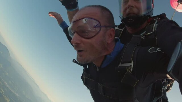 Free fall skydiving sense of fear at Libelice Slovenia