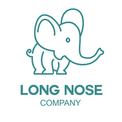 Simple Flat Minimalist Elephant Animal Logo Concept Vector Design. For Education, technology, store, business logo	