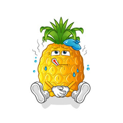 pineapple sick vector. cartoon character