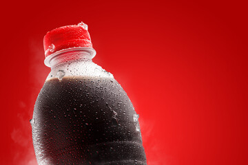 Pet bottle of cold soda