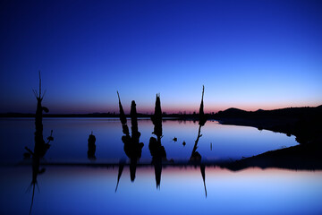 Red waters of the Rio Tinto, coloured by dissolved minerals, primarily