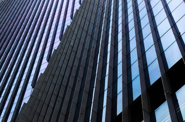 Fototapeta na wymiar modern office building facade blue