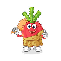 radish ancient cartoon. cartoon mascot vector