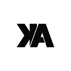 Letter KA simple logo design vector