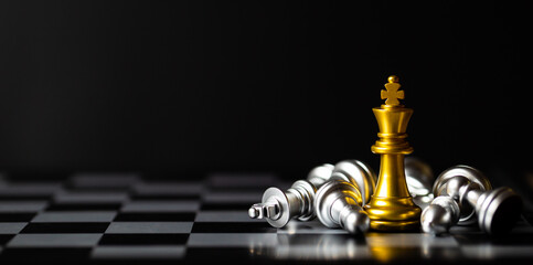 Chess board game for ideas and competition and strategy, business success concept.