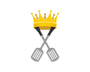 Spatula crossed with king crown logo