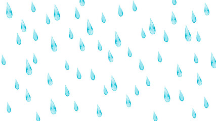 雨 梅雨　背景 模様 テキスタイル　水彩 イラスト 横長