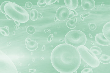 Abstract illustration of blood cells against green background