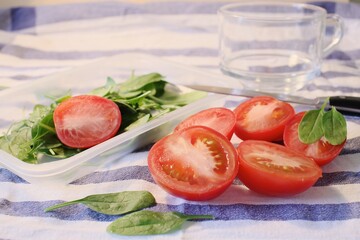 fresh salad with tomatoes
