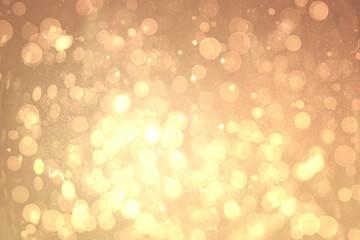 Abstract illustration of bokeh spots of light against yellow background