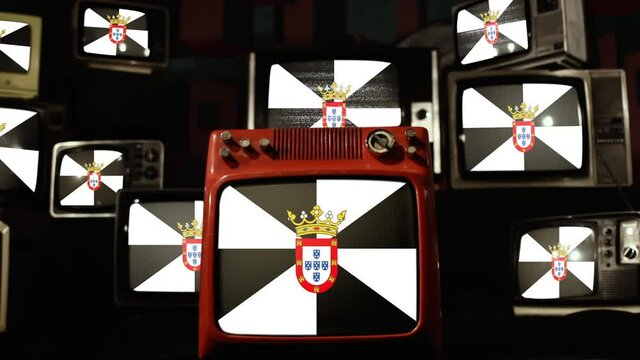 Flag of Ceuta and Vintage Televisions.