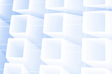 Abstract illustration of 3d square shapes against blue background
