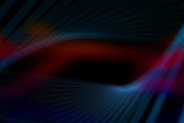 Abstract illustration of red and blue digital waves against black background