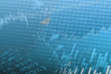 Abstract illustration of financial data processing against blue background