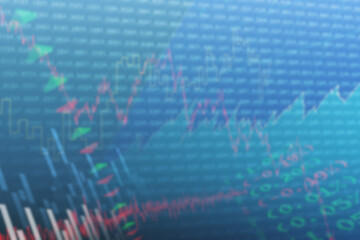 Abstract illustration of financial data processing against blue background