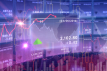 Abstract illustration of financial data processing against purple background