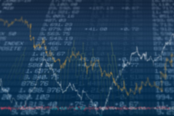 Abstract illustration of financial data processing against blue background