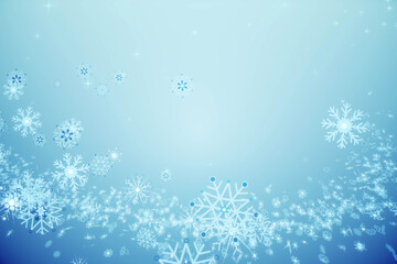 Fototapeta na wymiar Abstract illustration of christmas snowflakes against blue background