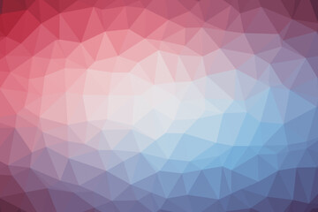 Abstract illustration of polygonal texture design on red and blue gradient background