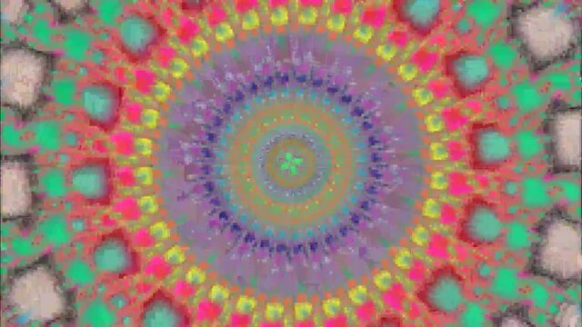 Mandelbrot fractal circular pattern infinite spirals colorful like a mandala animation zoom video
