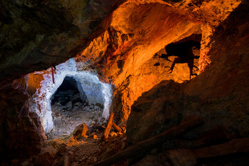 Abandoned tunnel in a gold mine in Serbia