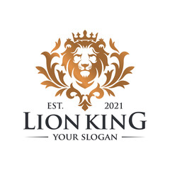Luxury lion king logo image vector template © Joko