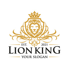 Luxury lion king logo image vector template
