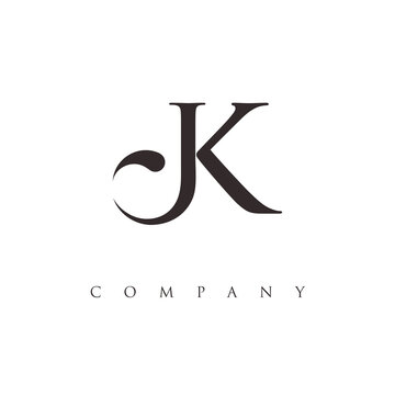 monogram JK logo design vector