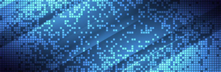 Abstract blue background. Square pixel pattern. Technology vector illustration