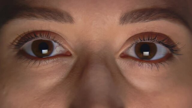 Caucasian female opening her eyes and blinking. We have more variations of the human eye, for more check out this seller's other videos.
