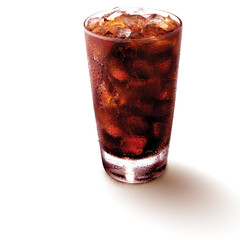 Cola in glass isolated on white background