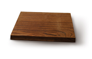 Wooden cutting board isolated on white background