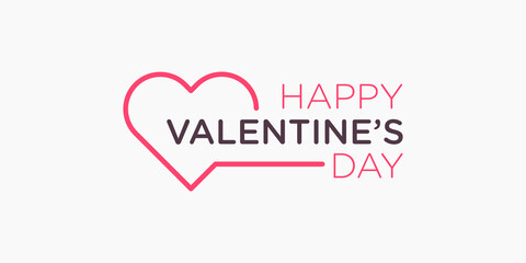 Valentines Day Line Lettering vector
