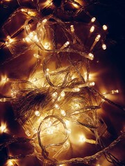 golden christmas lights