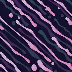 Pink, purple and green abstract liquid shapes on dark blue background