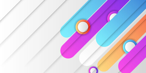 Abstract geometric pattern background with line texture for business brochure cover design. Gradient Pink, orange, purple, blue and green vector banner poster template