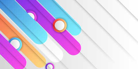 Abstract geometric colorful background with line texture for business brochure cover design. Gradient Pink, orange, purple, blue and green vector banner poster template