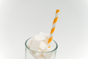sugar cubes in a glass with a straw calories cocktail glucose sweets