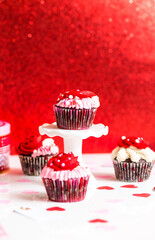 Valentines Cupcakes with Red and Pink Frosting