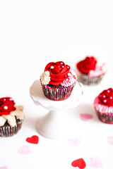 Valentines Cupcakes with Red and Pink Frosting