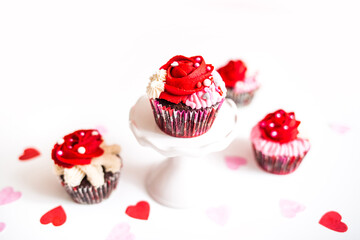 Valentines Cupcakes with Red and Pink Frosting