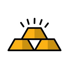Gold Bar Icon Color Design Vector Template Illustration