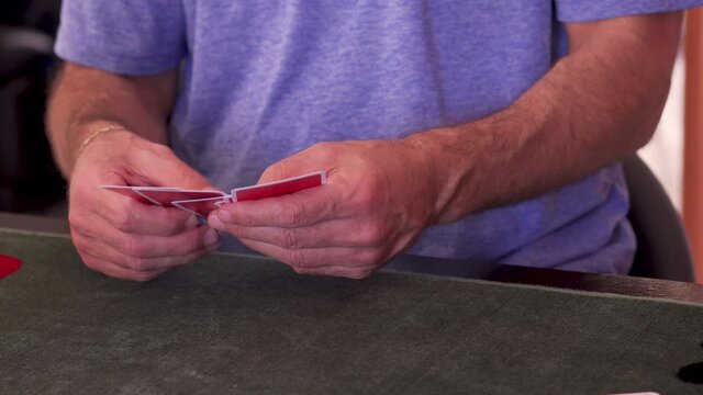 Man playing cards on the table