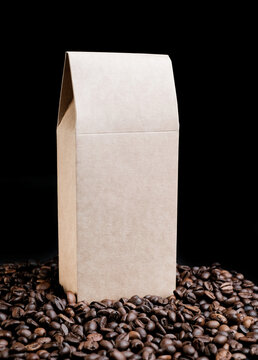 Craft Papper Pack At Coffee Beans Background