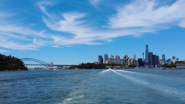 View of Sydney CBD and Sydney Harbour Bridge from Sydney Harbour