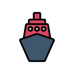 Ship Flat Icon Vector Logo Template Illustration