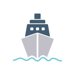 Ship Flat Icon Vector Logo Template Illustration