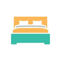 Bed,Hotel Flat Icon Vector Logo Template Illustration