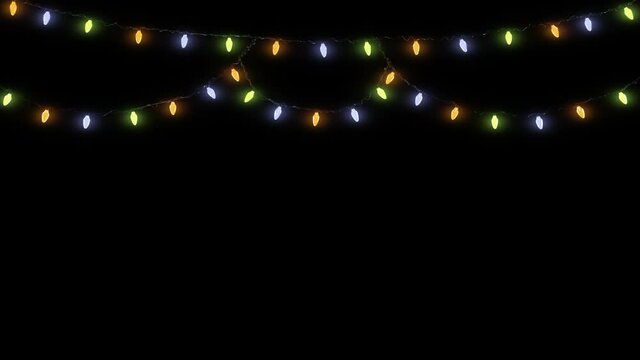 Christmas string lights alpha channel background animation footage .