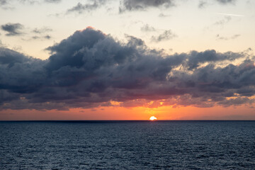 sunset on the high seas